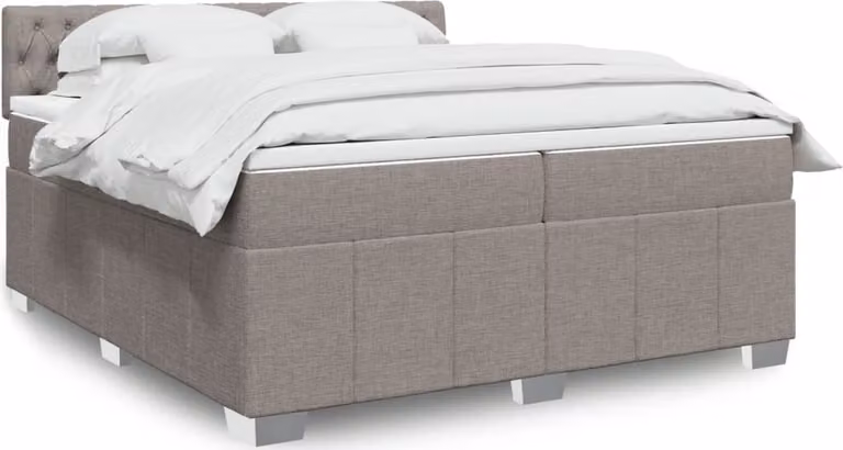 Maison Exclusive - Letto boxspring con materasso Taupe 200x200 cm Tessuto