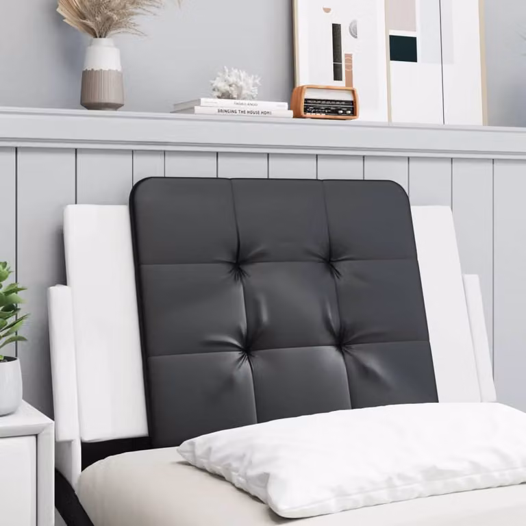 vidaXL Cuscino Testiera Zadar in Similpelle Nero e Bianco, L: 90 cm