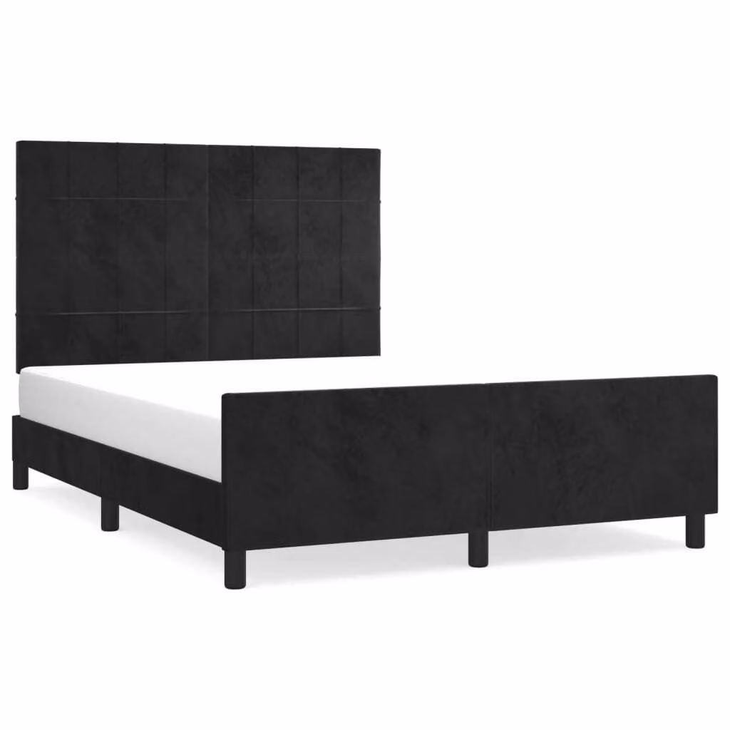 Giroletto senza Materasso Nero 140x200 cm in Velluto