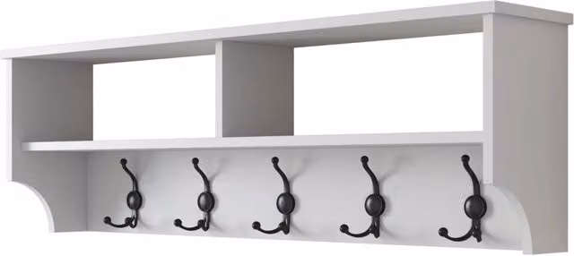Appendiabiti in legno "Pino" - 120 x 22 x 37 cm - Bianco