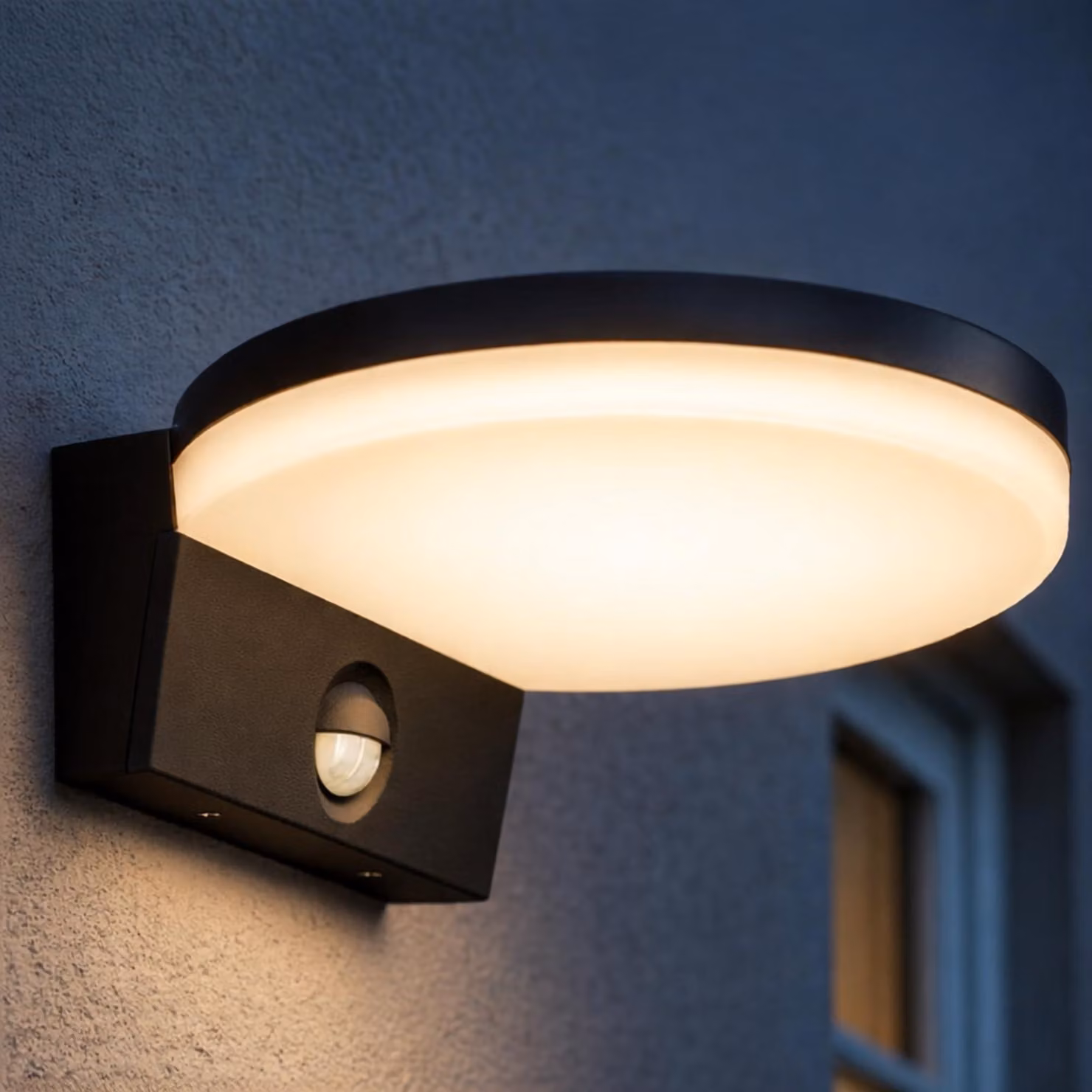 Lampada da esterno con sensore di movimento, 15W, 1300 lumen, grado di protezione IP65, temperatura di colore 4000K, colore nero