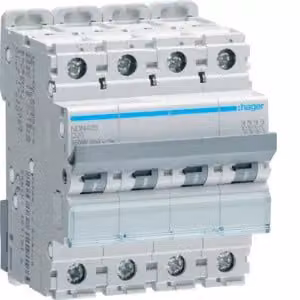 Interruttore magnetotermico HAGER NDN425 a 4 poli, D25A, 10 kA, 4 M