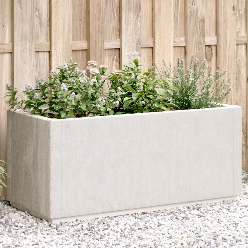 vidaXL Fioriera da Giardino in Plastica Bianca L: 80 cm, P: 36 cm, H: 35 cm