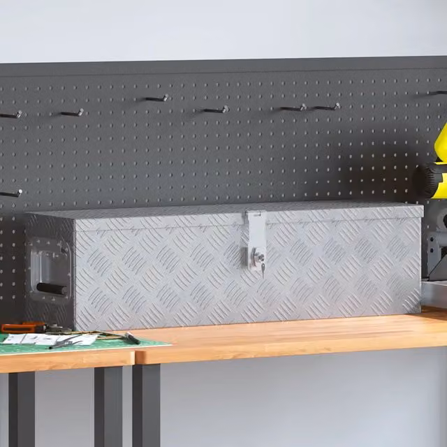 Cassetta in alluminio vidaXL argento L: 80,5 cm, P: 22 cm, H: 22 cm – 1