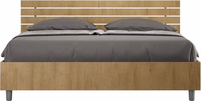 BS COM Letto matrimoniale con rete 160x200 testata inclinata con doghe quercia