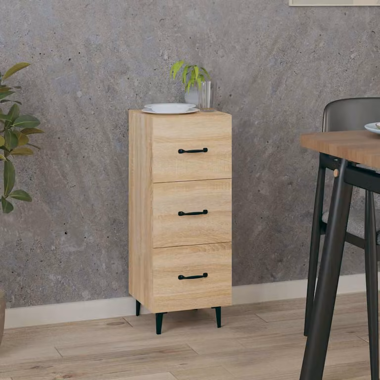 Credenza vidaXL in Rovere Sonoma e Legno Multistrato, L/P/H: 34,5 x 34 x 90 cm