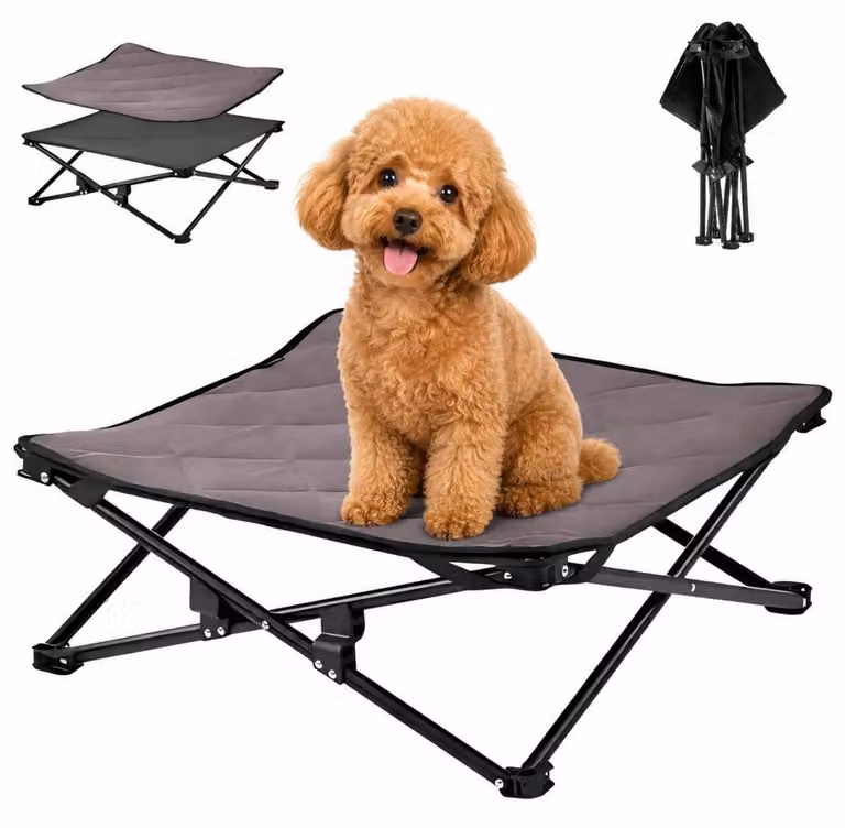 Letto rialzato pieghevole per cani di piccola taglia, dimensioni 57x57x23 cm