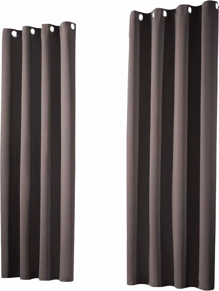 Set di 2 tende oscuranti termiche con passanti, che oscurano la luce, isolanti, anti-sbirciamento, 145 x 135 cm (altezza x larghezza), color grigio-marrone, modello 139, 2 pezzi