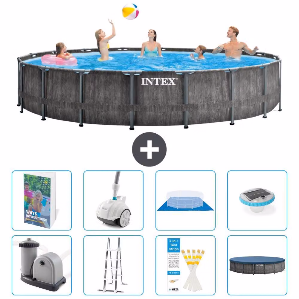 Struttura per piscina a forma di prisma - 549x122 cm - composta da 7 elementi - modello S552