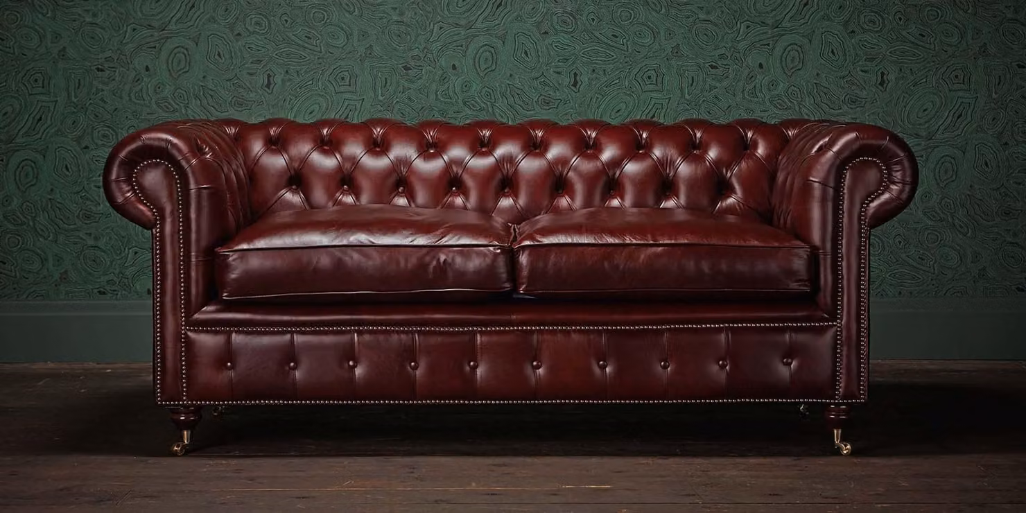 Chesterfield Design Luxus Polster Sofa Couch Sitz Garnitur Leder #Z5
