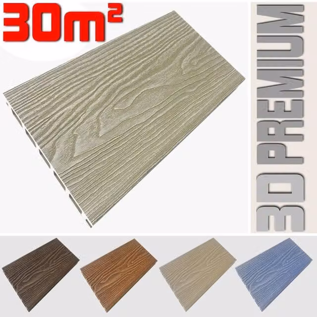 Listone WPC 3D LISTONIWPC per pavimentazione decking effetto legno colore beige L: 14,6 cm, L: 220 cm, H: 2,5 cm, copre 30m² – 1