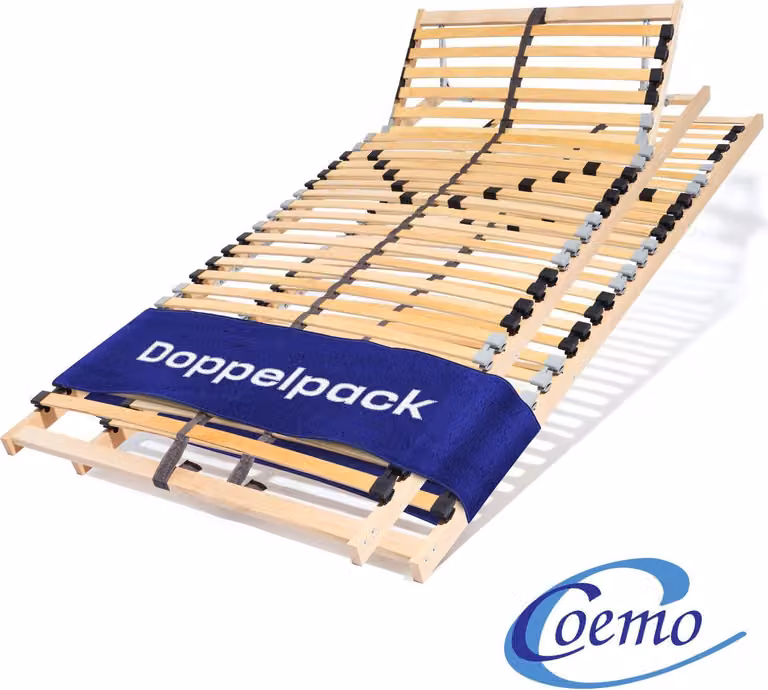 Rete a doghe Coemo ERGO 90 x 210 cm set di 2 doghe a 7 zone da 28, sezione testa regolabile