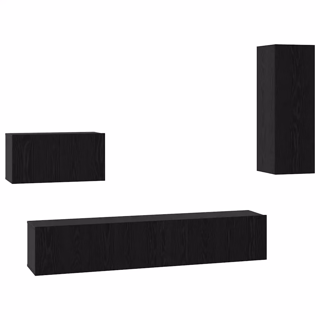 Mobile TV da parete vidaXL moderno in legno MDF rovere nero L: 160 cm, P: 30 cm, H: 30 cm – 2