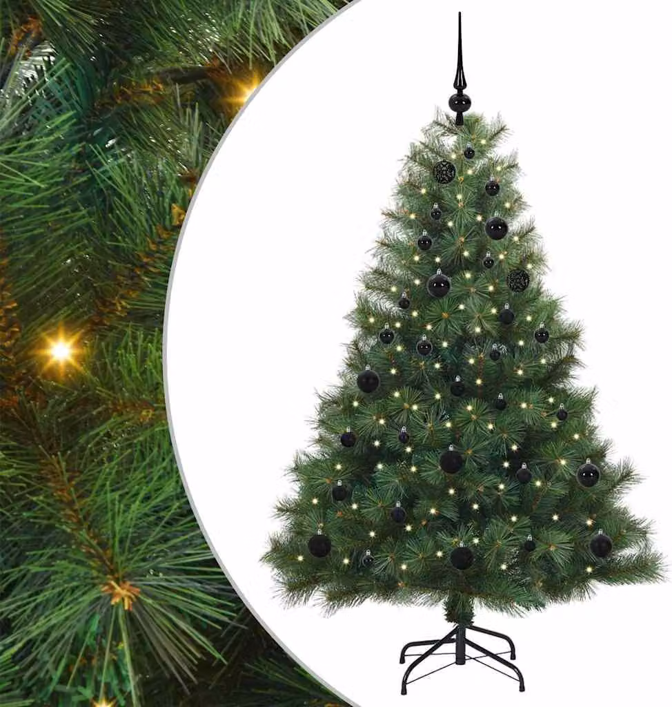 Albero di Natale artificiale con 150 LED Verde 150 cm PE e PVC