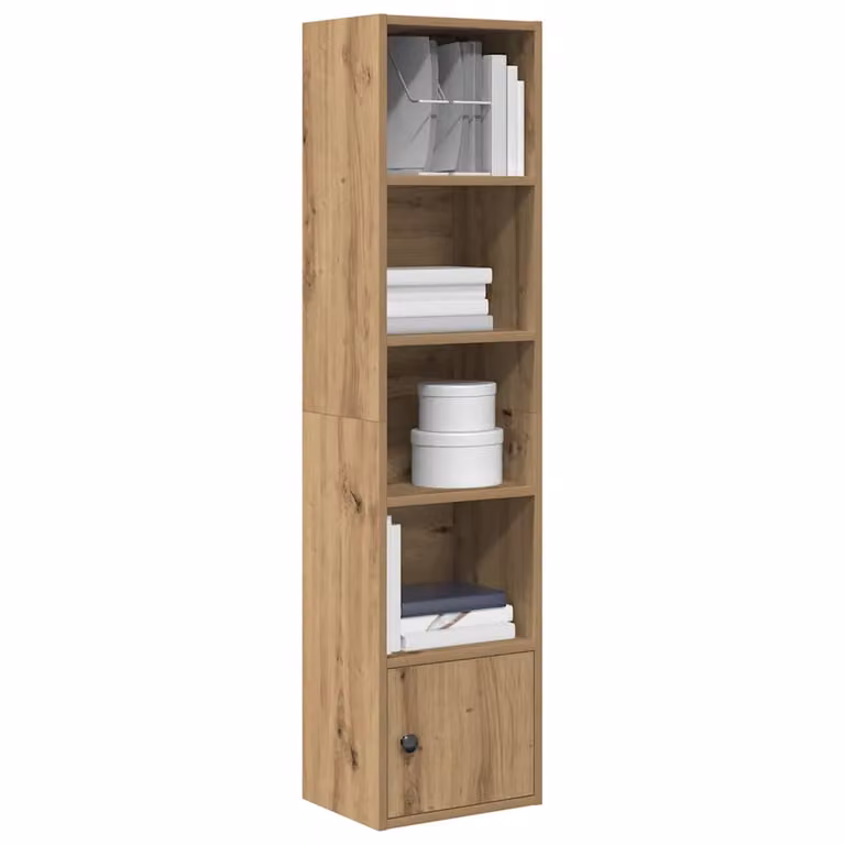 Libreria moderna vidaXL in legno marrone con pannello posteriore, L 31 cm x P 24 cm x H 127 cm