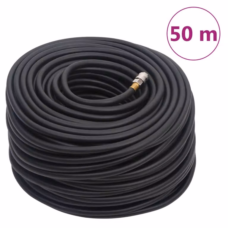 The Living Store Tubo flessibile ibrido nero 50 m in gomma e PVC