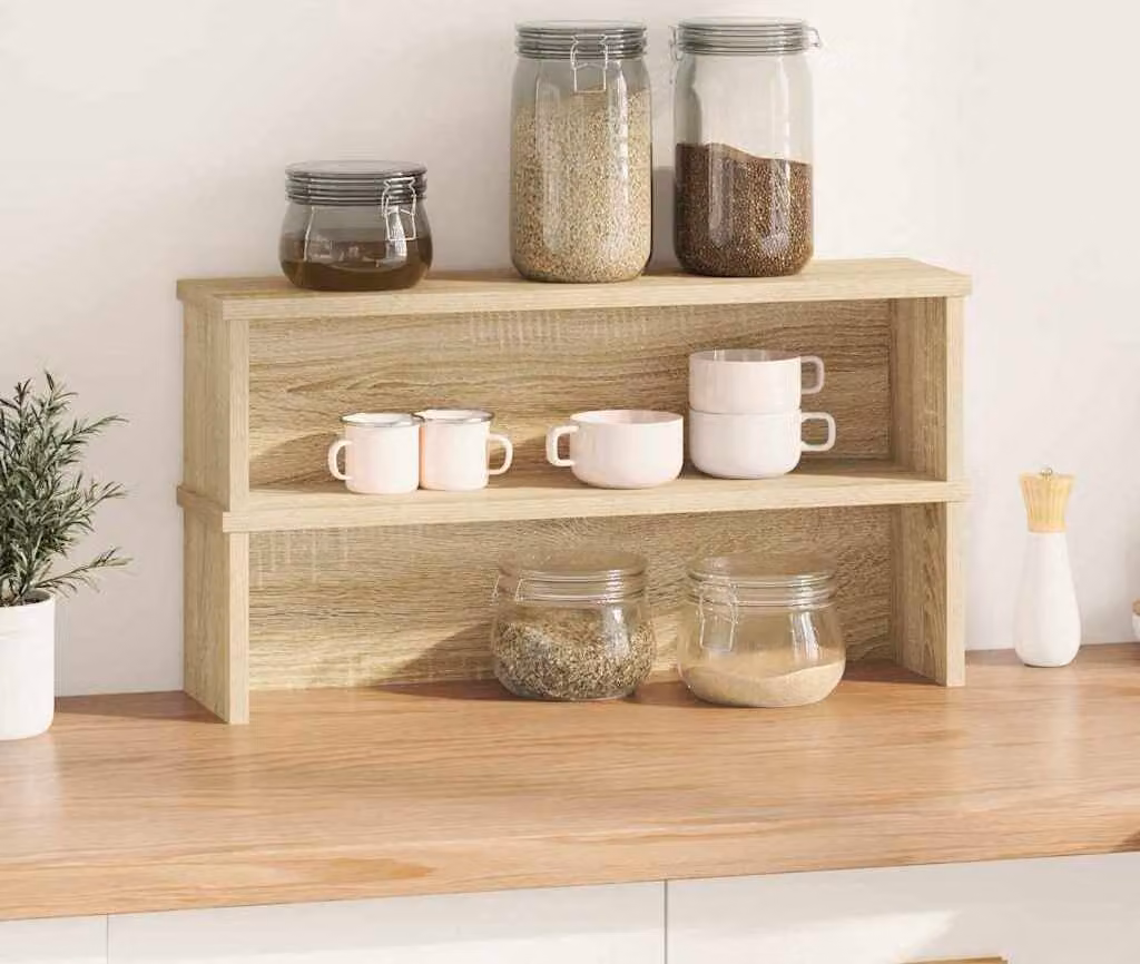 Scaffali da Cucina Impilabili 2 pz Rovere Sonoma 60x15x16 cm