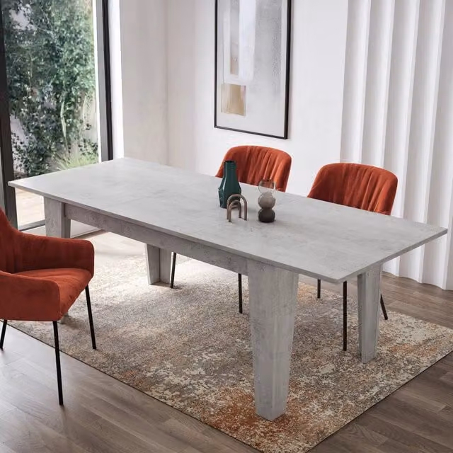 Tavolo allungabile Sassetta DMORA, rettangolare, Grigio, L: 220 cm, P: 88 cm, H: 78 cm