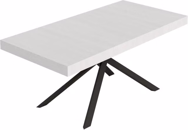 Tavolo Allungabile Moderno GIORDANOSHOP Bianco Frassino con Gambe Antracite L/P/H: 180-440 x 90 x 74 cm
