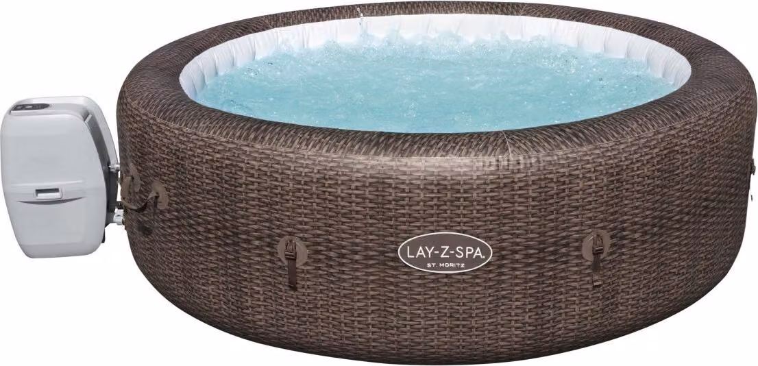 LAY-Z-SPA® St. Moritz AirJet™ idromassaggio, 216 x 71 cm, 5-7 persone, rotondo, marrone