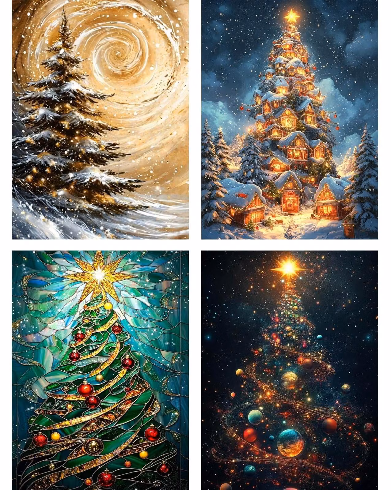 Set da 3 pezzi per il Diamond Painting a forma di albero di Natale, ideale per adulti