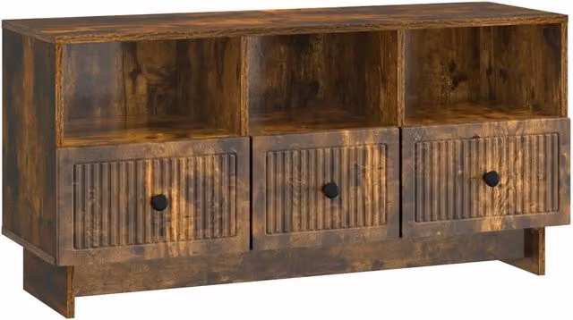 Mobile TV-Credenza Moderno Design In Rovere Fumo Marrone in Legno Ingegnerizzato L: 102 cm, P: 34,5 cm, H: 50 cm – 1