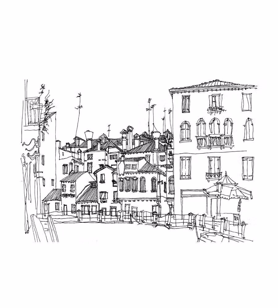 Tele prestampate paesaggio di città mm.35x400x300 3pz.