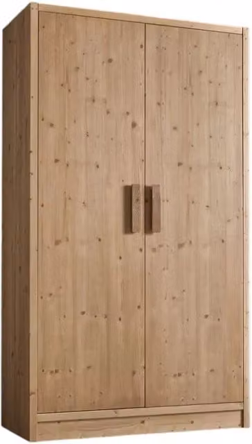 Armadio Cortina Mobili 2G a 2 ante in legno massello di abete marrone L: 125 cm, P: 55 cm, H: 220 cm