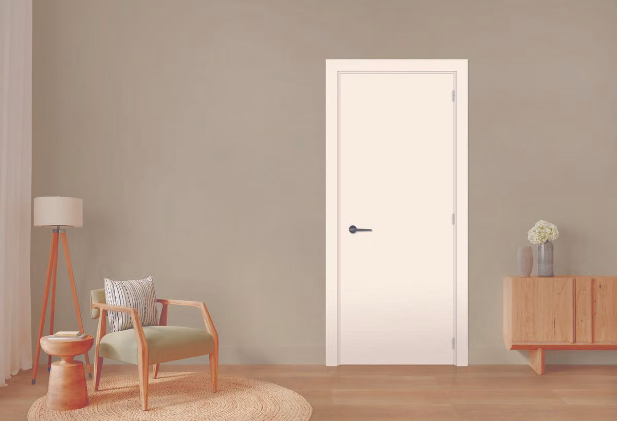 Bloc porta Laccato bianco puro H204 x L73 cm, lato tavolo P. sinistra, GD MENUISERIES