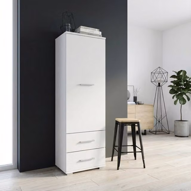 Comò Komodee Bianco Opaco con Cassetti L/P/H: 40 x 36 x 130 cm