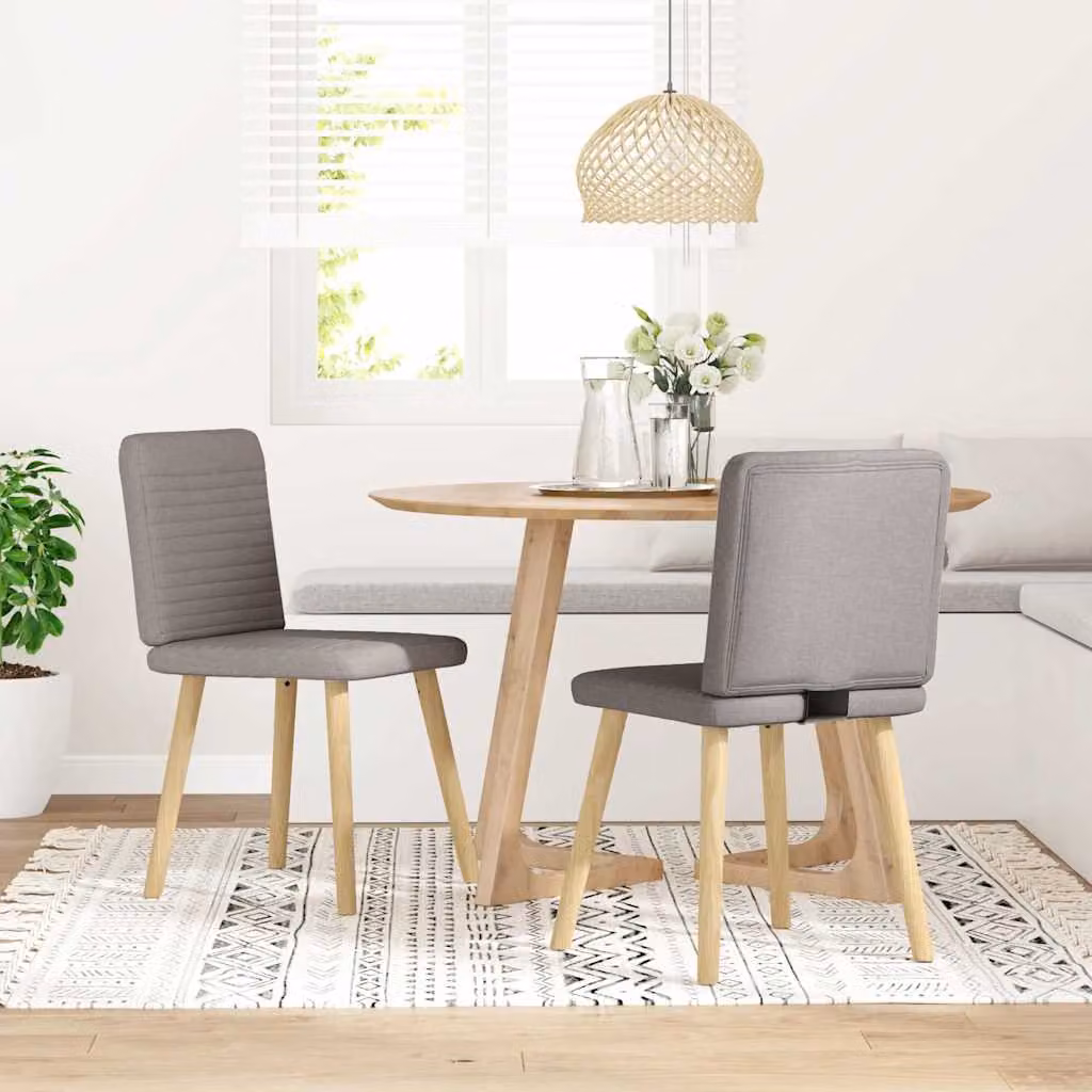 vidaXL Sedie da Pranzo 2 pz Tortora in Tessuto