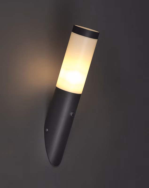 Lampada da esterno moderna, grigio scuro, chiaro, scuro, con sensore, IP44, Rox