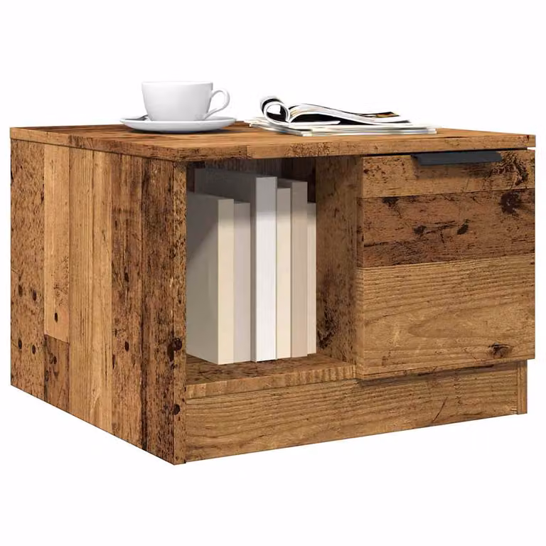 vidaXL Tavolino da Salotto in Legno Antico Marrone L/P/H: 50 x 50 x 36 cm