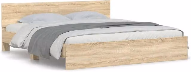 Giroletto con Testiera-Struttura letto con testiera Rovere Sonoma 180x200 cm