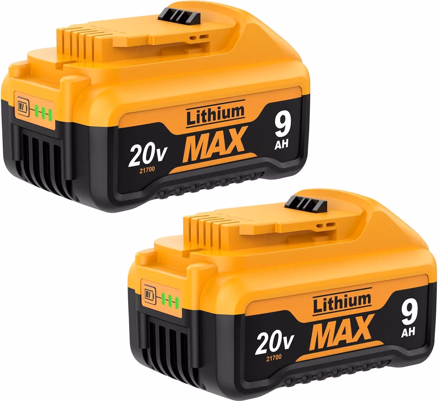 Batteria di ricambio per DeWalt 20V DCB200, 9000 mAh 21700 Li-Ion, nero, compatibile con DCB182 DCB180 DCB181