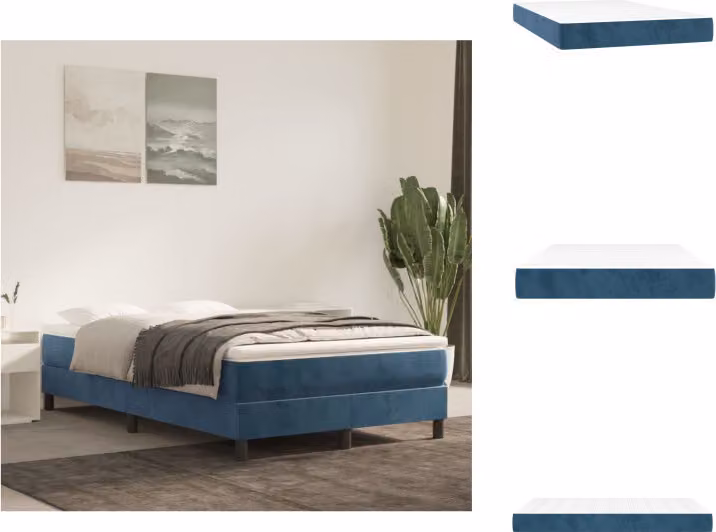 vidaXL Materasso a molle insacchettate blu scuro 120x200x20 cm in velluto - Materassi