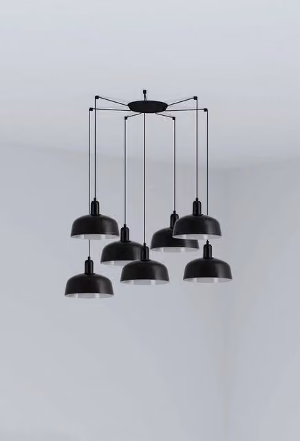 TATAWIN M metallo 7L Lampada a sospensione nera