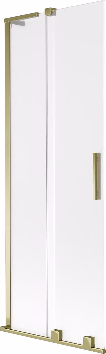 Mexen Velar L paratia da vasca 2 ante scorrevoli 70 x 150 cm, ghiaccio, oro - 896-070-003-31-50