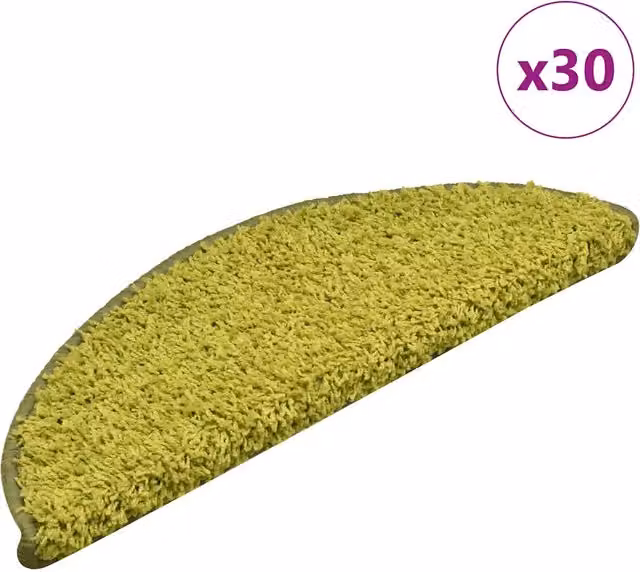 Set di 30 tappetini per scale semicircolari vidaXL, colore verde, antiscivolo e fonoassorbenti, L: 56 cm, P: 20 cm, H: 3 cm