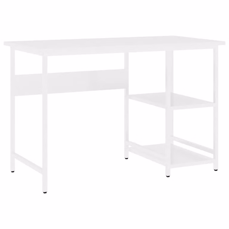 Scrivania per Computer Bianca 105x50x72 cm in MDF e Metallo