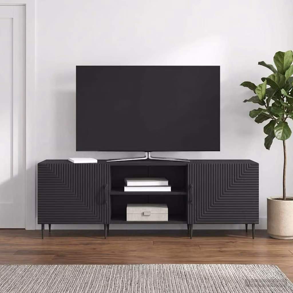 Mobile TV vidaXL in stile vintage, Nero, L 150 x P 31 x H 50 cm