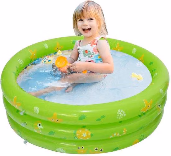 Uniqoos® Piscina gonfiabile rotonda per bambini, diametro 85 cm x 30 cm – PVC, fondo antiscivolo, 3 camere d'aria e valvola di sfiato, adatta a bambini e piccoli animali domestici