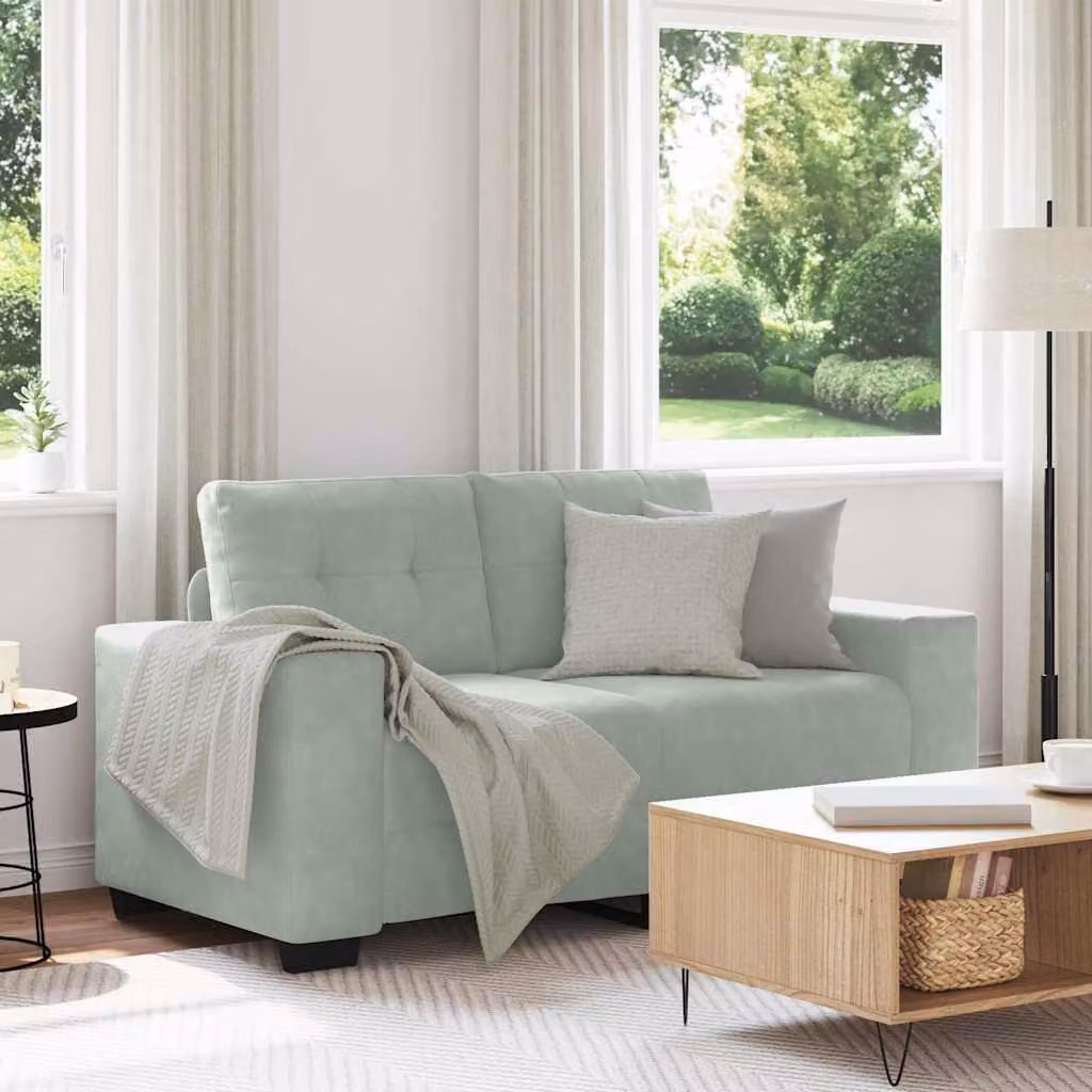 vidaXL Divanetto Moderno in Velluto Grigio L: 160 cm, P: 77 cm, H: 82 cm