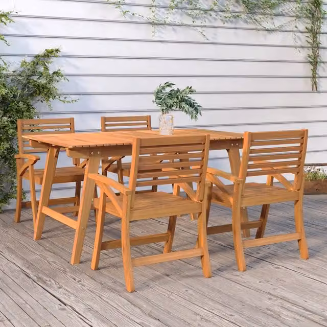 Set da Pranzo per Giardino 5 pz in Legno Massello di Acacia 3156864