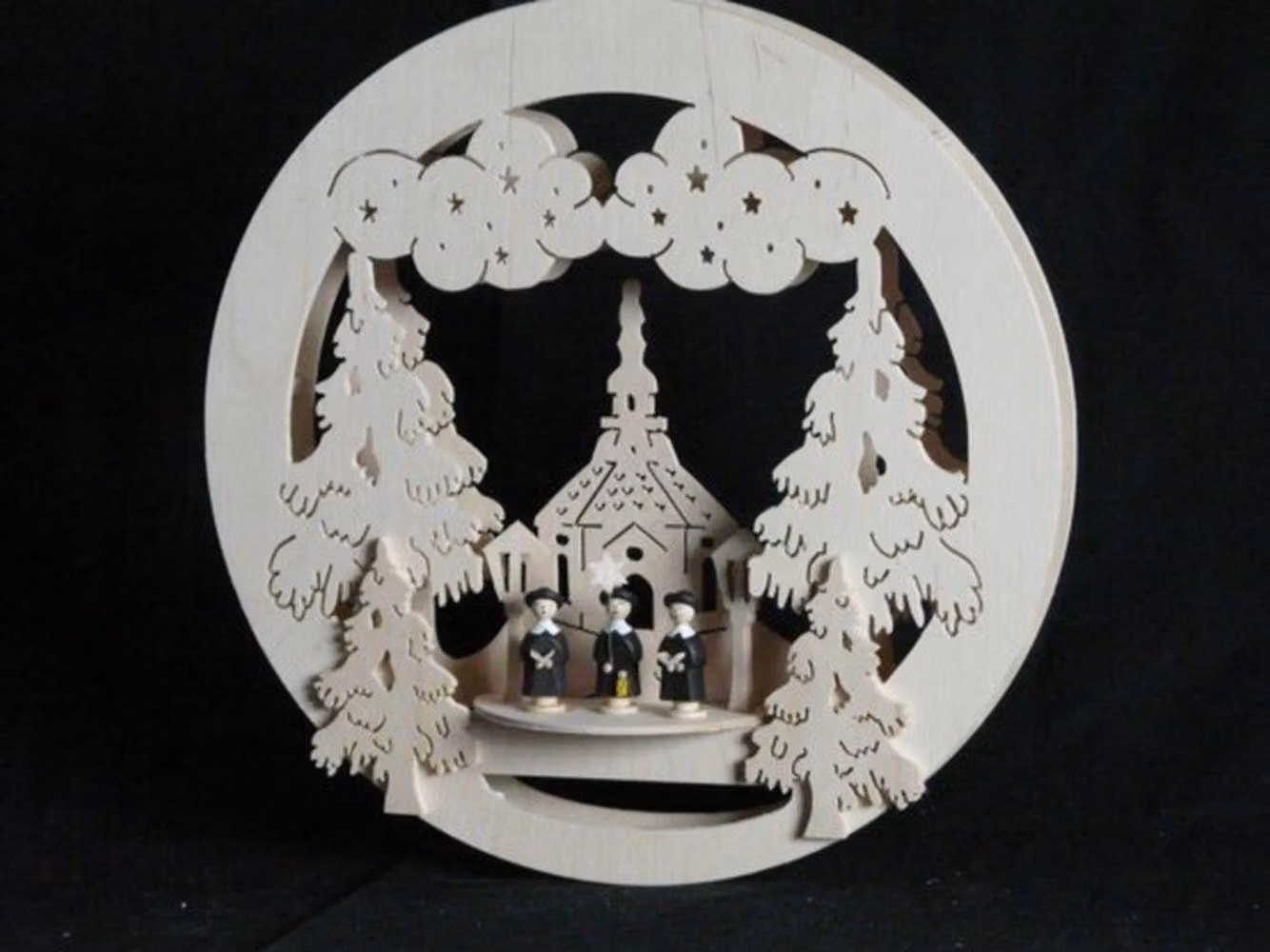 Decorazione per finestra a forma di casa con Babbo Natale e illuminazione. Dimensioni: 32x32x4 cm. Nuova