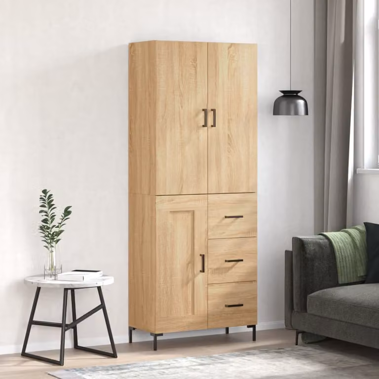 vidaXL Credenza Rovere Sonoma 69,5x34x180 cm in Legno Multistrato