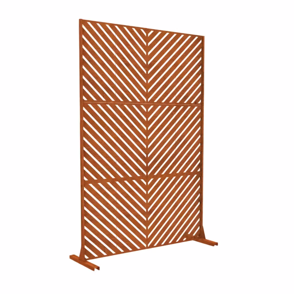 Pannello Divisorio Kekan casa.pro con Struttura Decorativa in Acciaio Corten, Marrone, H: 180 cm, L: 120 cm, P: 40 cm – 2