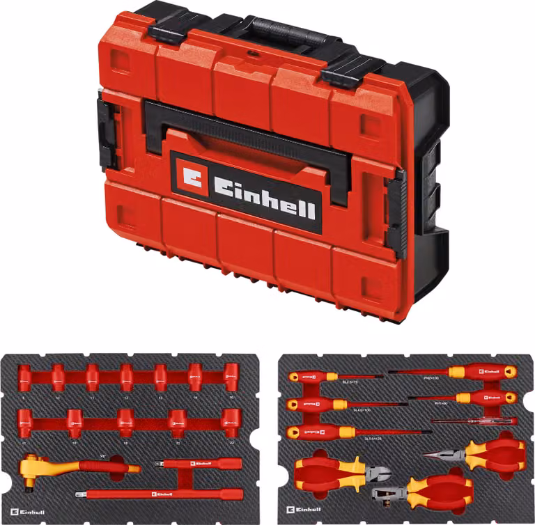 Cassa degli attrezzi EINHELL con utensili per elettricisti certificati VDE, 370516, E-Case, 24 pezzi