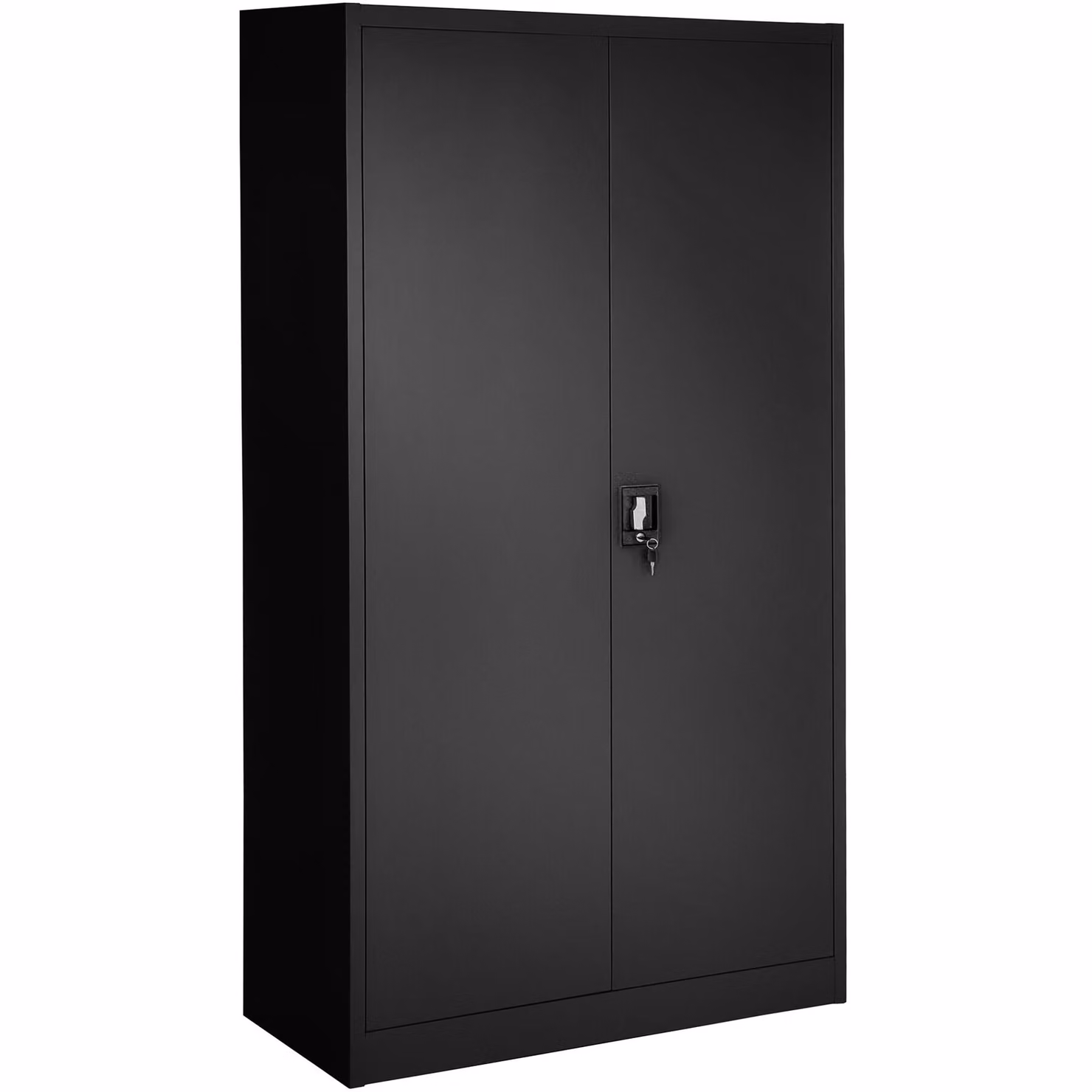 Armadio portadocumenti Tectake in metallo nero con ante a battente e serratura, L/P/H: 90 x 40 x 180 cm – 3