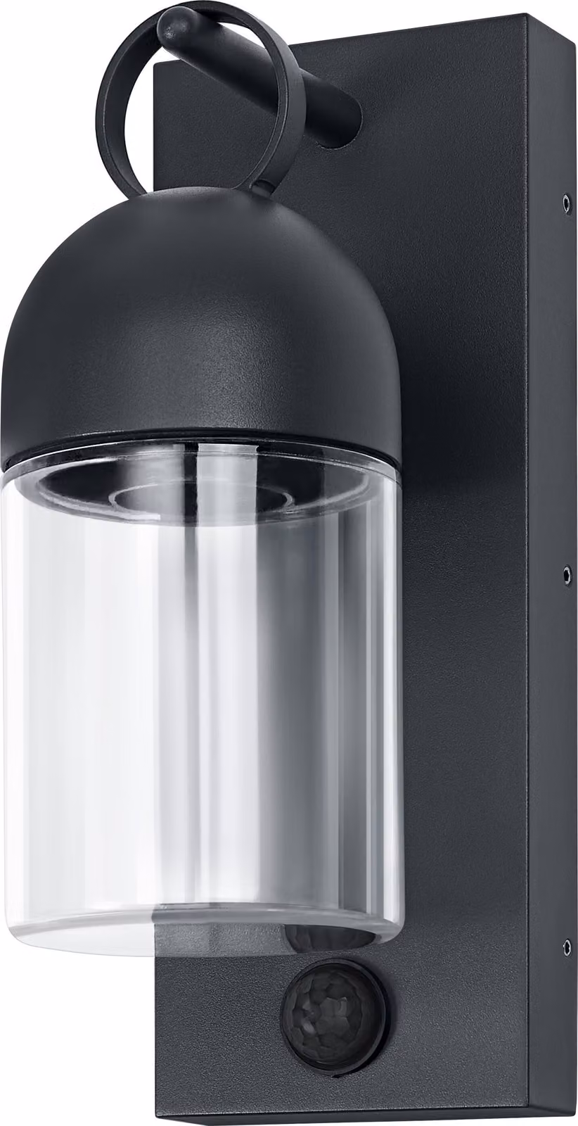 Lampada da esterno OSRAM, grigio scuro, attacco E27, grado di protezione IP65, vetro, alluminio, sensore di movimento PIR, sensore di luce diurna, durata di 25.000 h, 0-40 W